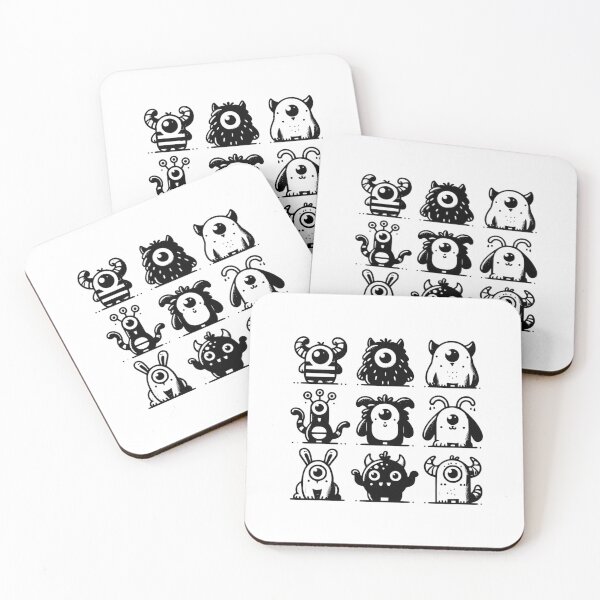 Item preview, Black and White Monsters Pack  designed and sold by NicolasGlowArt.
