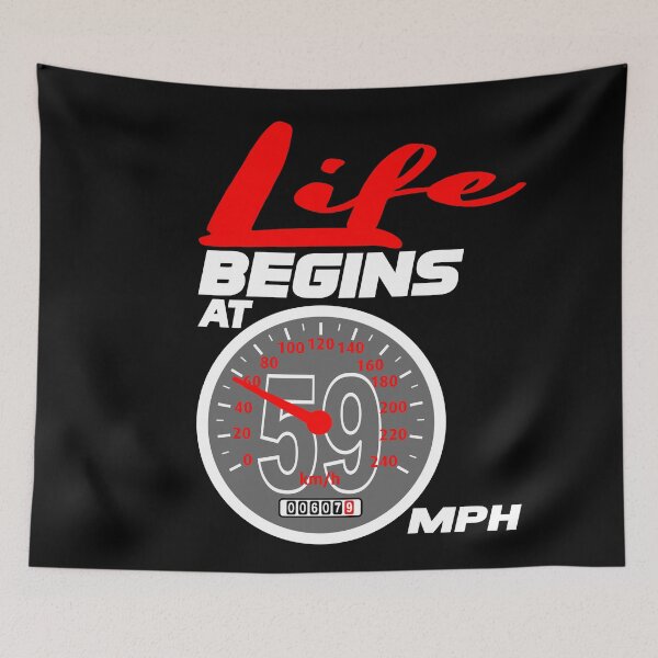 Item preview, Life begins at 59 mph designed and sold by giftfromheart.