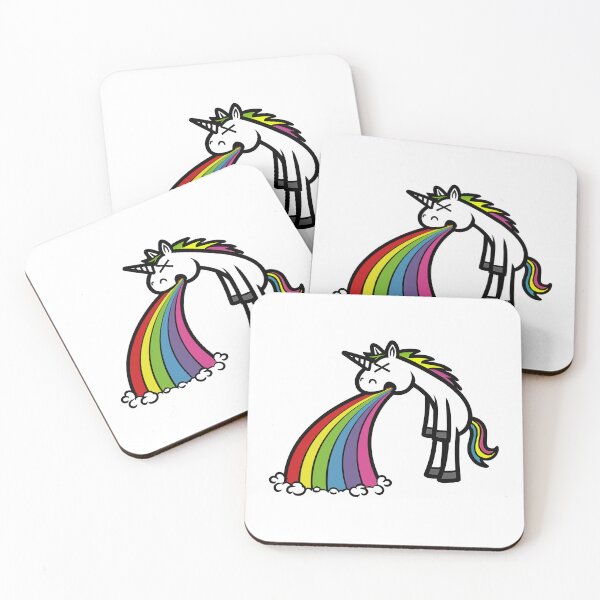 Item preview, Little Cute Unicorn Puking Rainbow designed and sold by Infinitee8hirts.