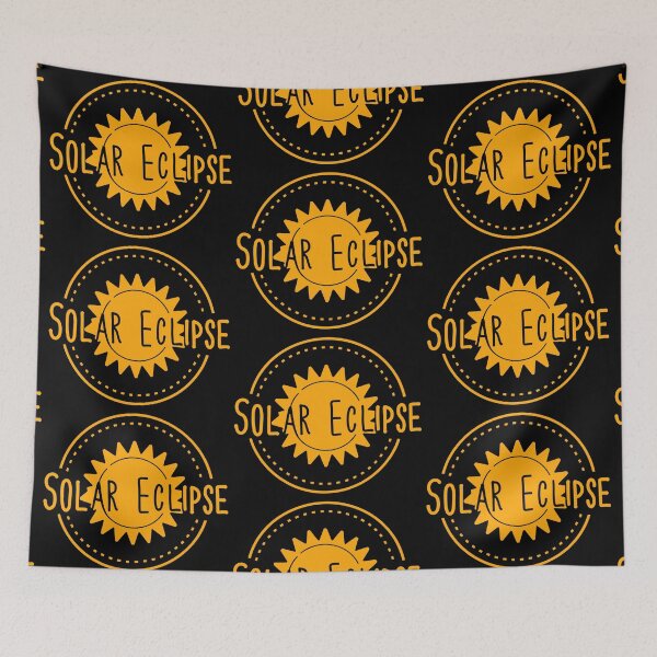 Item preview, Solar Eclipse Minimal style Art in orange yellow designed and sold by EmeraldeaArt.