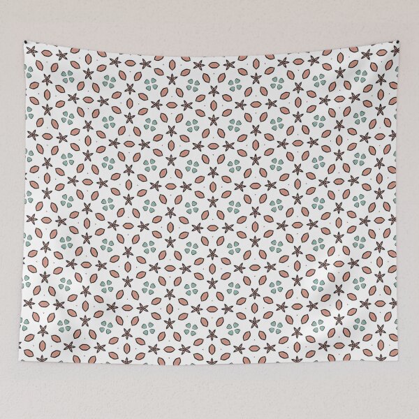 Item preview, Seamless Circular Green & Brown Floral Pattern Design On White Background, Abstract Designs, Unique Gifts, Digital Art Prints, Trendy Textiles designed and sold by ATSCreationsZA.