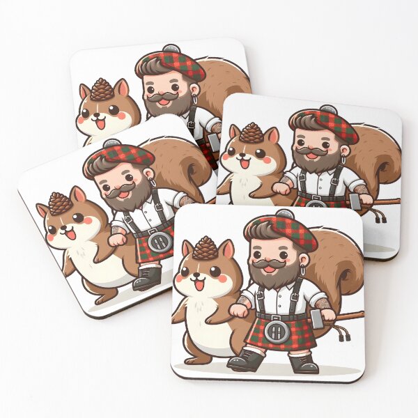 Item preview, Kawaii Lumberjack With Tartan Kilt And Pinecone Hat designed and sold by CanvasCutie.