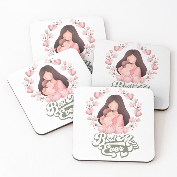 Artikelvorschau, Rosa und grünes Line-Art-Geschenk „Happy Mothers Day 2024“ mit Blumenarrangement, Kollektionsdesign 39. entworfen und verkauft von mndesignworx.