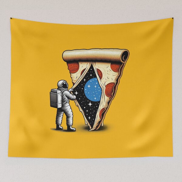Item preview, Astronaut Pizza Portal Illustration designed and sold by RuyaFab.