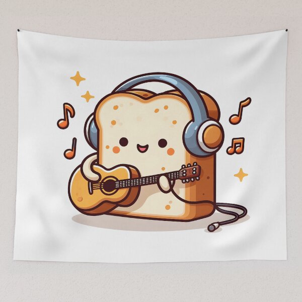 Item preview, Kawaii Toast With Headphones designed and sold by CanvasCutie.