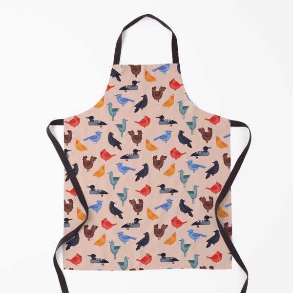 Watercolor Birds of a Feather on Peach Apron