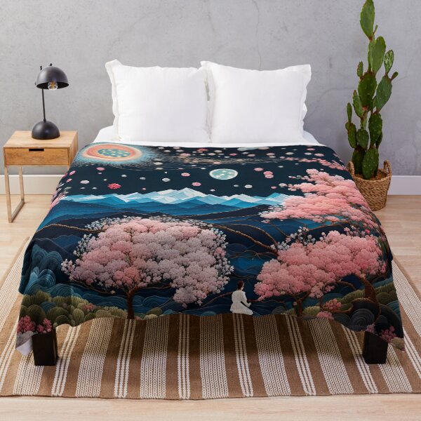 Item preview, Embroidery Art - Cherry Blossoms at night designed and sold by TWNightingale.