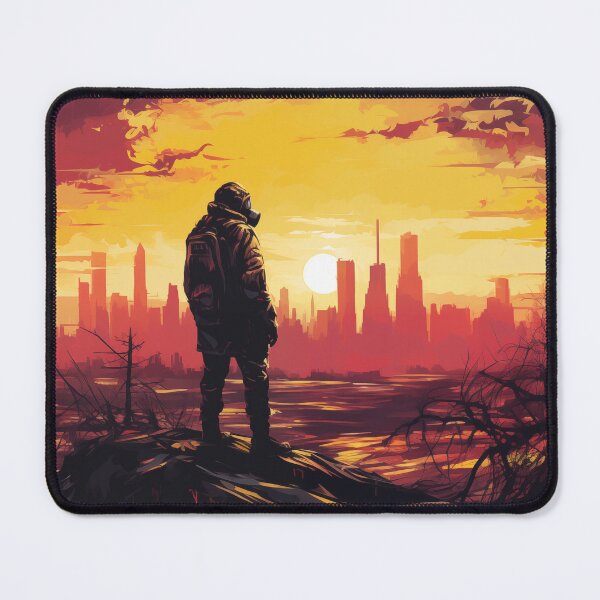 Item preview, Involuntary Solitude, vivid, vector art, nuclear war, hazmat, beautiful landscape, survivor designed and sold by slemfiskz.