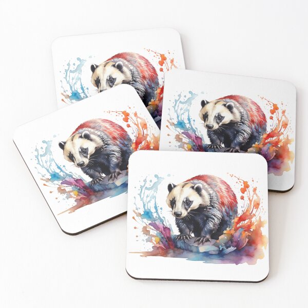 Item preview, A badger as a digital watercolor designed and sold by Rose Design & Photos.
