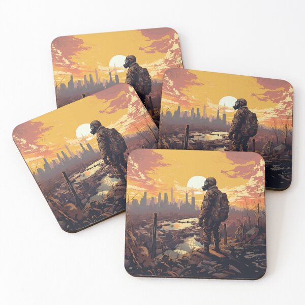 Item preview, After the War, vivid, vector art, nuclear war, hazmat, beautiful landscape, survivor designed and sold by slemfiskz.