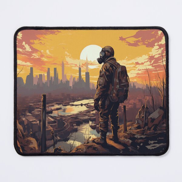 Item preview, After the War, vivid, vector art, nuclear war, hazmat, beautiful landscape, survivor designed and sold by slemfiskz.