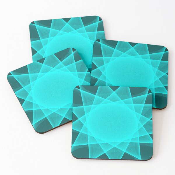 Item preview, Turquoise Star Shaped Geometry Pattern designed and sold by insightful-ai.