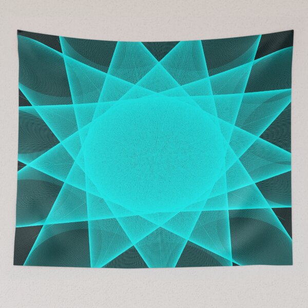 Item preview, Turquoise Star Shaped Geometry Pattern designed and sold by insightful-ai.