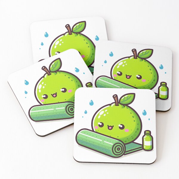 Item preview, Kawaii Lime With Yoga Mat designed and sold by CanvasCutie.