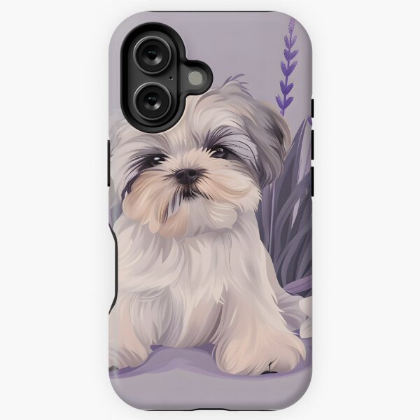Aperçu de l'œuvre Lavande avec chien - Shih-Tzu créée et vendue par FlowersColorful.