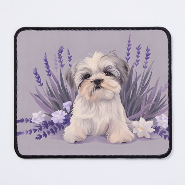 Item preview, Lavender with dog - Shih-Tzu designed and sold by FlowersColorful.