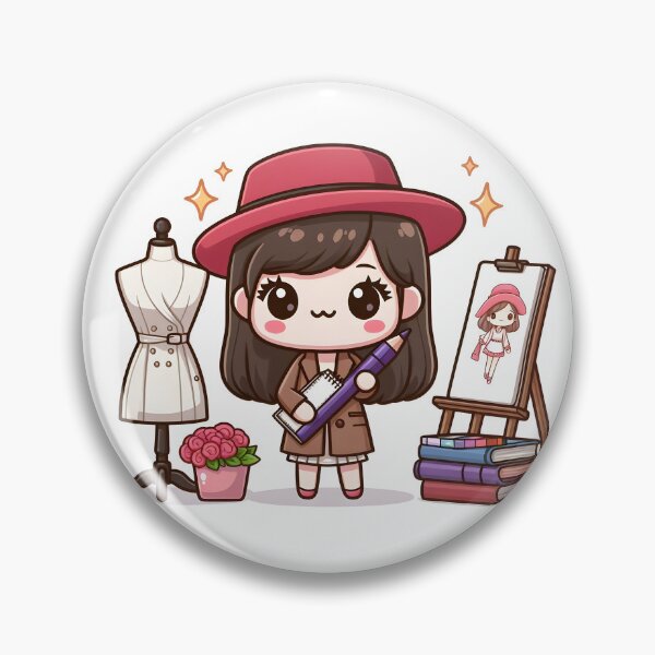 Artikelvorschau, Kawaii-Modedesigner mit Skizzenbuch entworfen und verkauft von CanvasCutie.