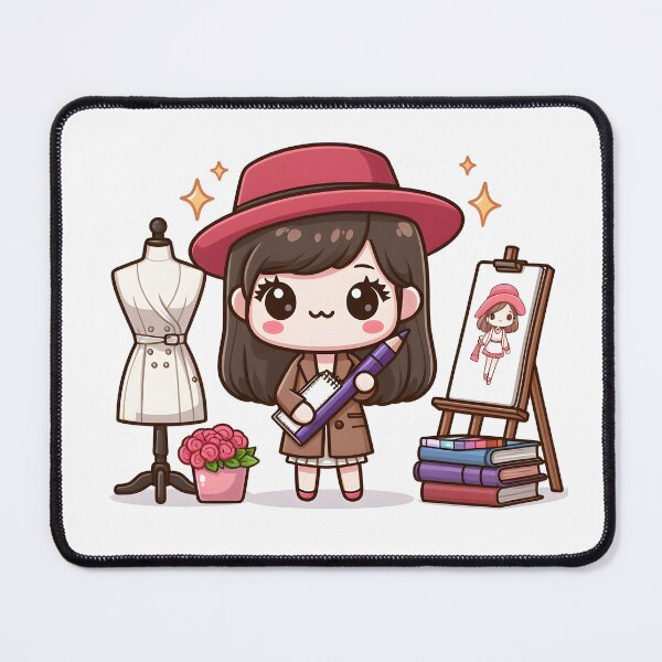 Item preview, Kawaii Fashion Designer With Sketchbook designed and sold by CanvasCutie.