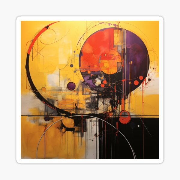 Item preview, Abstract, Yellow, purple, Red - Cool and unique painting, vivid, colorful, high quality, dripping designed and sold by slemfiskz.
