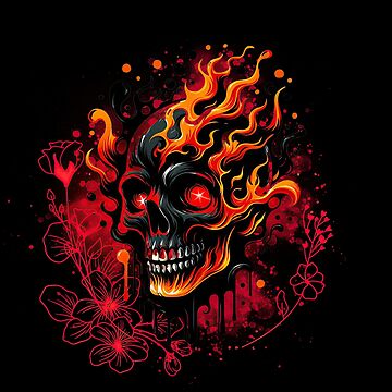 Artwork thumbnail, Blaze of Glory Skull Tee by nncreator