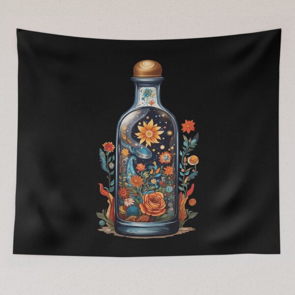 Item preview, Flowers in bottle boho streetwear look designed and sold by LuminOrb.