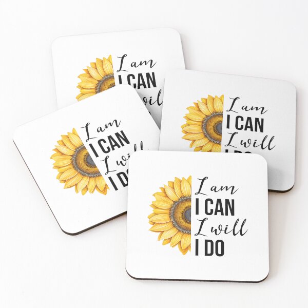 Item preview, I Am I Can I Will I Do Positive Sunflower Sentence designed and sold by BelloniArtShop.