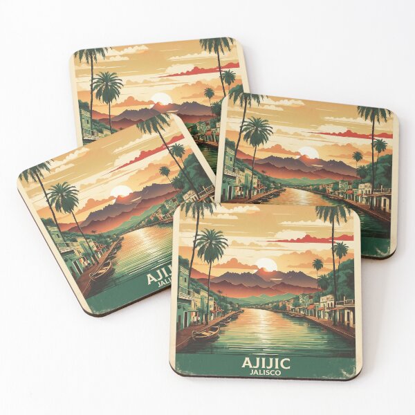 Item preview, Ajijic Jalisco Magic Town Sunset Mexico Vintage Travel Tourism Poster  designed and sold by TravelersGems.