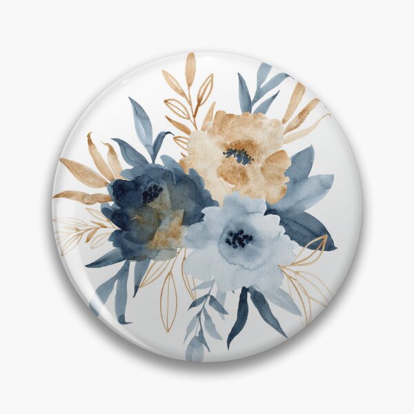 Artikelvorschau, Watercolor blue and gold flowers entworfen und verkauft von tapilipa.