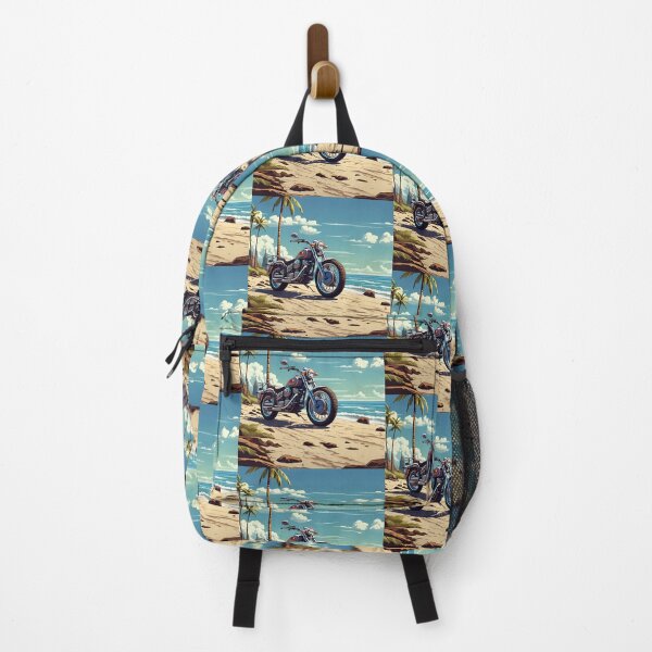 Item preview, MOTORCYCLE & BEACHT designed and sold by AmazingBackDrop.