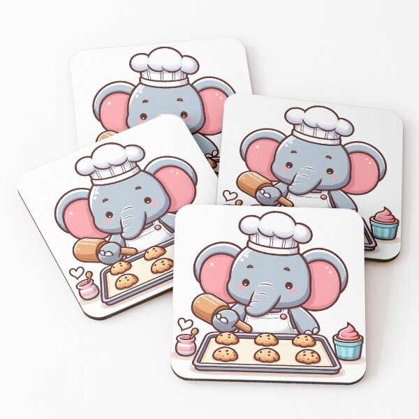 Item preview, Kawaii Elephant: Chef'S Hat And Apron designed and sold by CanvasCutie.