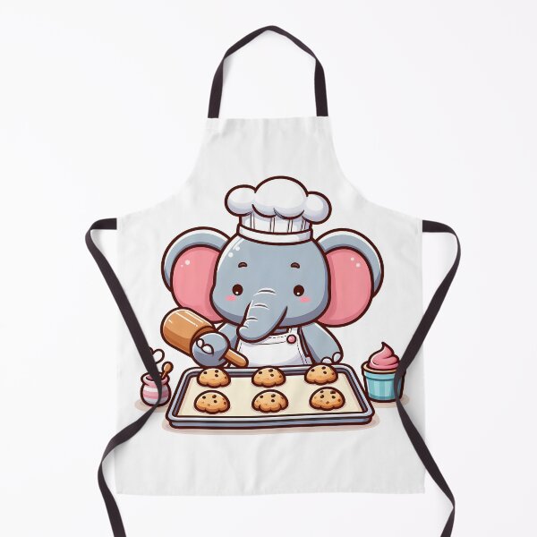 Item preview, Kawaii Elephant: Chef'S Hat And Apron designed and sold by CanvasCutie.
