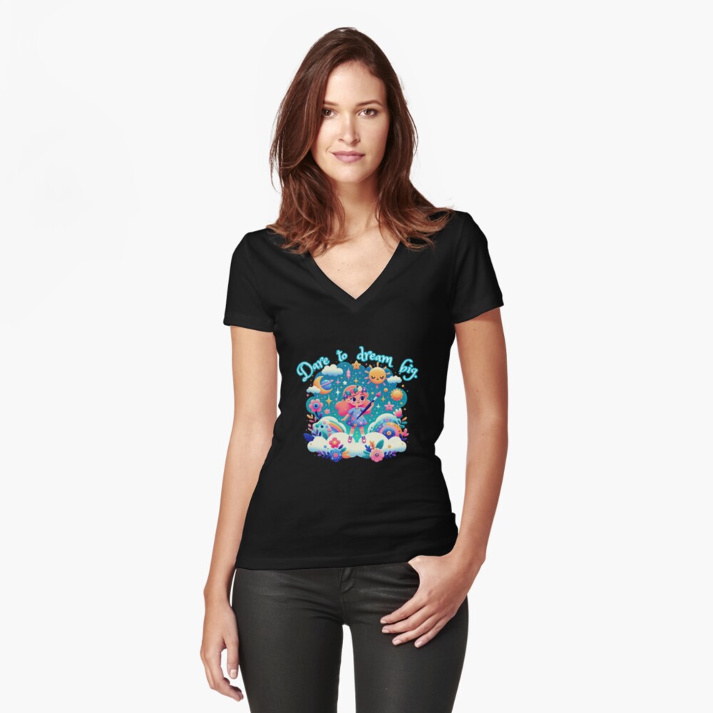 Item preview, Fitted V-Neck T-Shirt designed and sold by nncreator.
