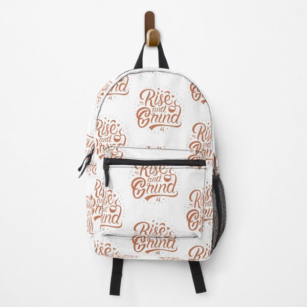 Item preview, Rise and Grind: Coffee Lover's Brown Orange Design with Stars, Heart, and Mug Decors designed and sold by HahaHandlesHub.