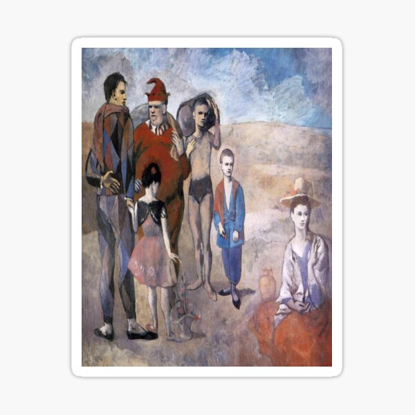 Family of acrobats (Jugglers)-Pablo Picasso Sticker