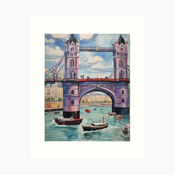 Item preview, London Bridge painting after Raoul Dufy designed and sold by Vintage Designs +.