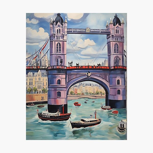 Item preview, London Bridge painting after Raoul Dufy designed and sold by Vintage Designs +.