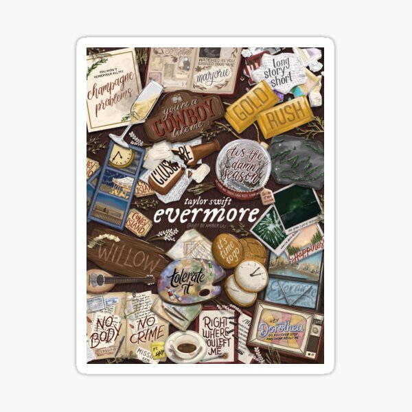Item preview, Evermore taylor swift song collage song list album taylors version design illustration designed and sold by Amber  Liu.