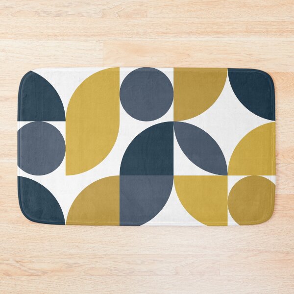 Item preview, Mid Century Modern Abstract 26 Navy Blue, Mustard designed and sold by trdstudio.