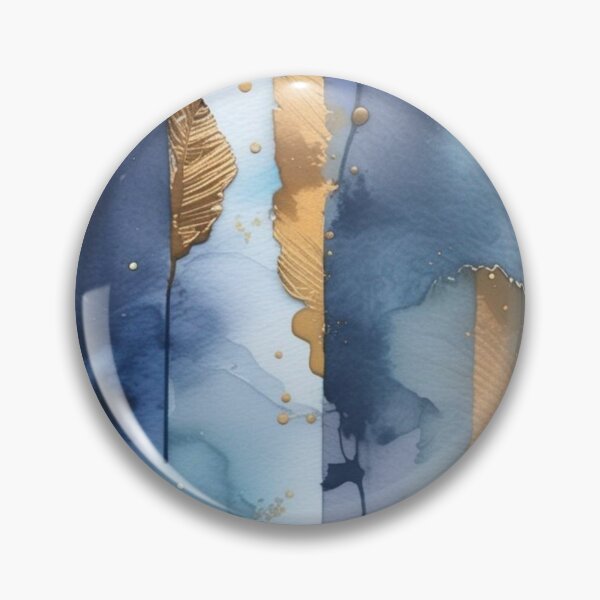Item preview, Blue and gold leaf designed and sold by MyAbstractInk.