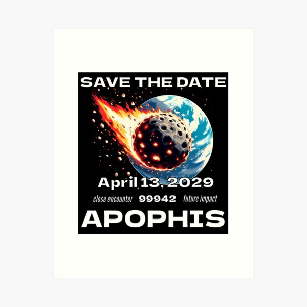Item preview, Apophis Asteroid Save The Date April 13, 2029 designed and sold by Funny Vintage Stickers And T-Shirts.