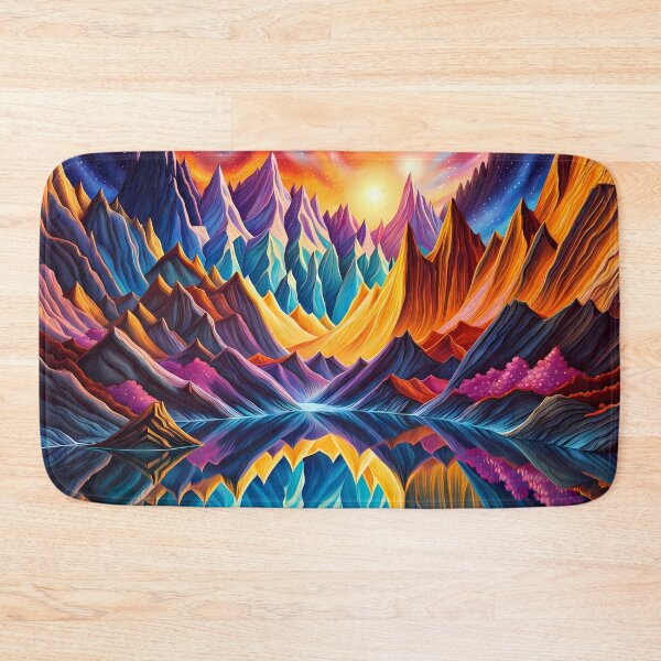 Item preview, Colourful Mountains and Lake, Ai Generated Art  designed and sold by ACC .