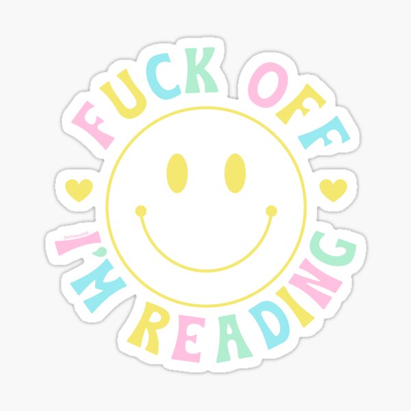 Artikel-Vorschau von Fuck Off Im Reading / Colorful Happy Smiley Face Bookish Aesthetic Reading Merch für Kindle Booktrovert Tbr Booktok, designt und verkauft von Latinoladas.