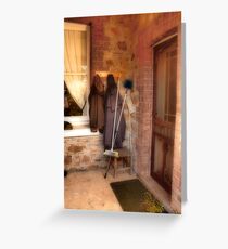 Coats and Brooms Greeting Card