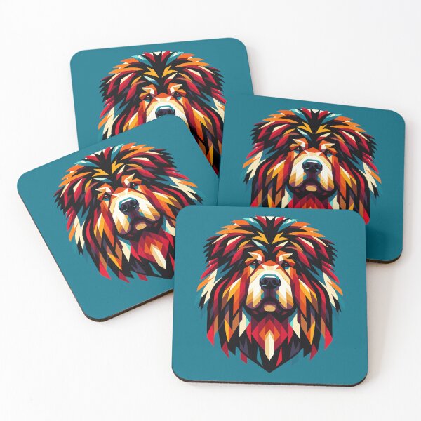 Item preview, Colorful Tibetan Mastiff: Geometric Canine Mosaic designed and sold by Amanda-S-Olsen.