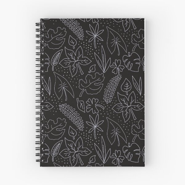 Artikelvorschau, Florales schwarzes Muster mit linearen Blättern entworfen und verkauft von Karin Schön.