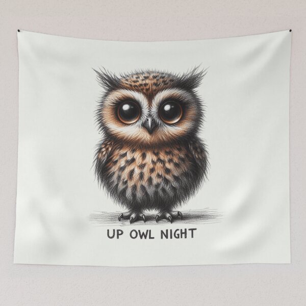 Item preview, Up Owl Night Cute Illustration designed and sold by RuyaFab.