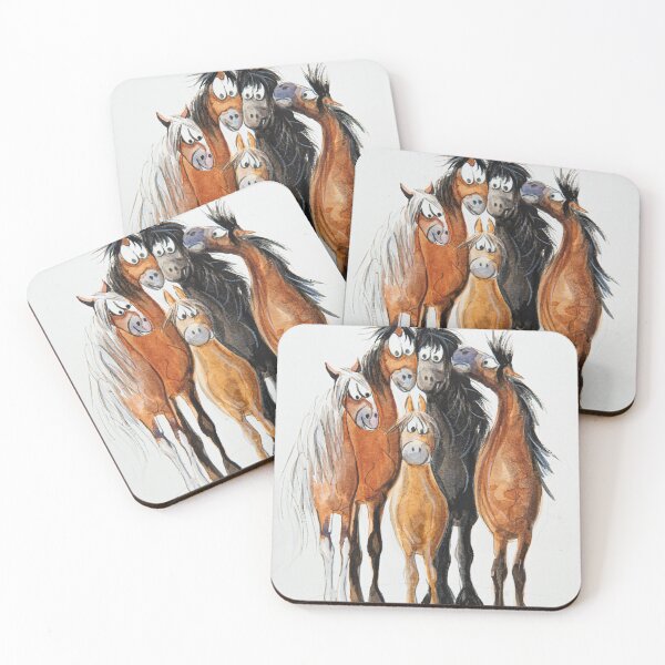 Item preview, My Cheeky Herd of Ponies in Watercolour designed and sold by may whiston.