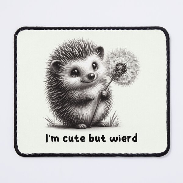 Item preview, Adorable Hedgehog with Dandelion Illustration designed and sold by RuyaFab.
