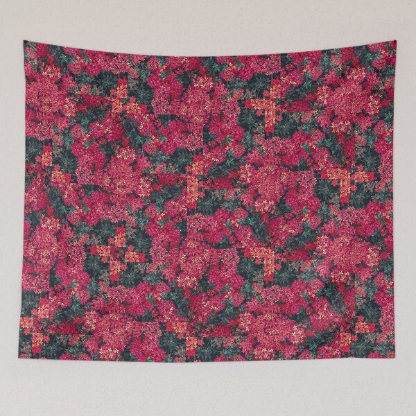 Item preview, Botanic motif collage composition pattern designed and sold by DFLC Prints.