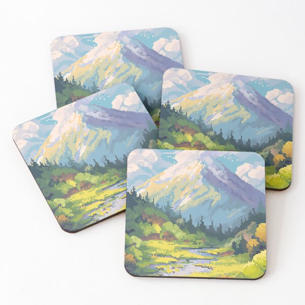 Item preview, Pixel art Mountainscape - Retro art designed and sold by octoboobs.